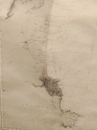 Carta náutica costa francesa S.XIX