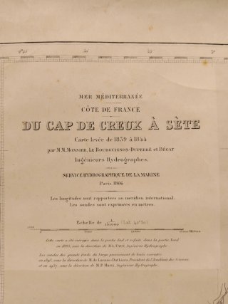 Carta náutica costa francesa S.XIX