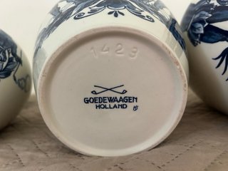 Set di 3 barattoli di tabacco Goedewaagen in ceramica olandese