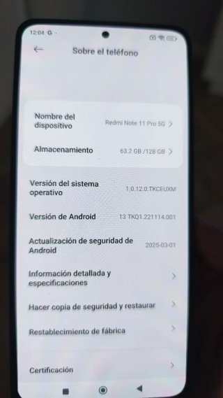 Xiaomi Redmi Note 11 Pro 5G 128GB Negro