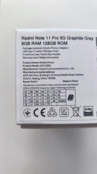 Xiaomi Redmi Note 11 Pro 5G 128GB Negro