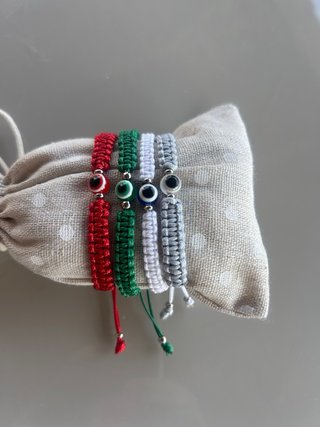 Pulsera Ojo Turco Hilo Encerado Ajustable