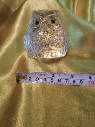 Gufo in vetro trasparente