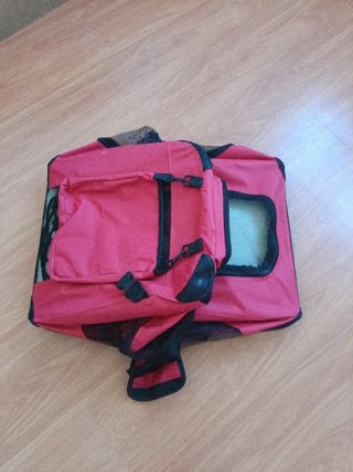 Transportín perro M negro y rojo