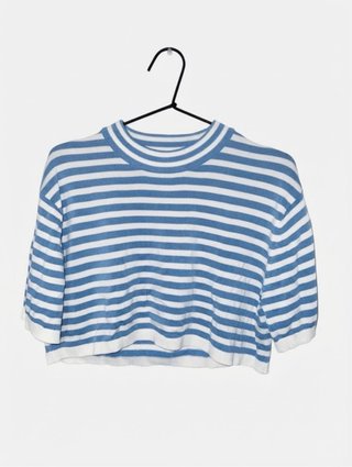 Top de punto ZARA rayas azul y blanco