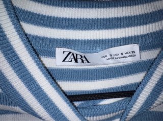 Top de punto ZARA rayas azul y blanco