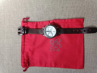 Reloj Uno de 50 Cuero Marrón y Plata