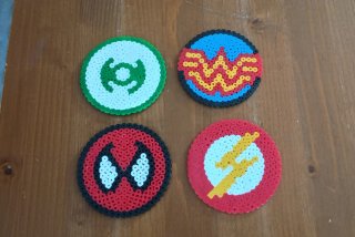 Lote figuras Hama beads 5mm discos Marvel