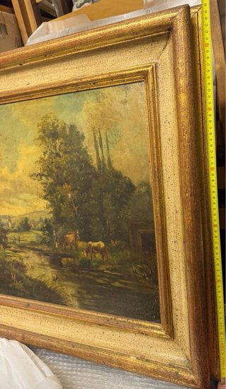 Quadro d'epoca olio su tela Paesaggio primi 900