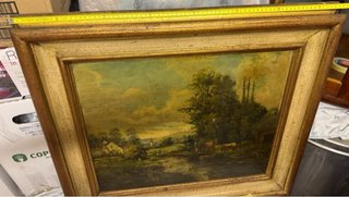 Quadro d'epoca olio su tela Paesaggio primi 900