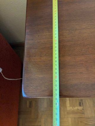Mesa auxiliar madera nogal con cajón