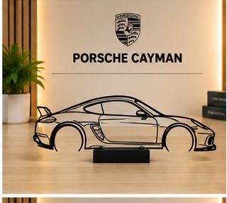 Silueta Porsche Cayman con base
