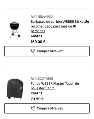 Barbacoa Weber Carbón Grande