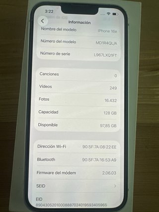 iPhone 16e completo y en perfecto estado, solo
