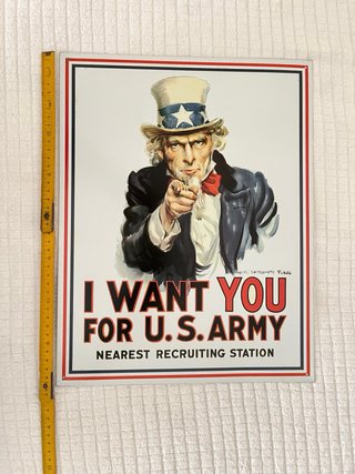 Targa Metallo I WANT YOU Uncle Sam 40x30