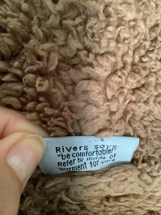 Rivers Vintage felpa teddy blu navy beige cozy Y2k