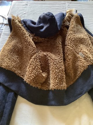 Rivers Vintage felpa teddy blu navy beige cozy Y2k