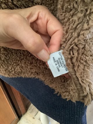 Rivers Vintage felpa teddy blu navy beige cozy Y2k