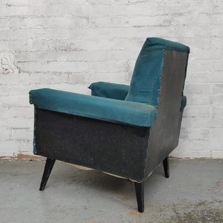 Butacas Mid Century Tela Madera