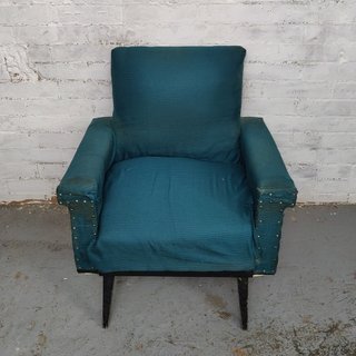 Butacas Mid Century Tela Madera