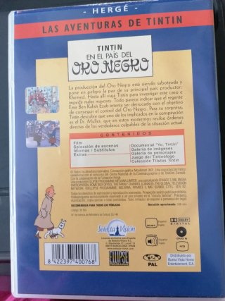 DVD Las Aventuras de Tintin: El País del Oro Negro