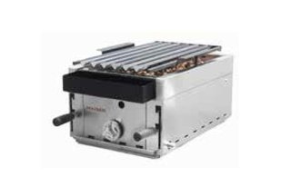 Barbacoa volcánica con parrilla elevable