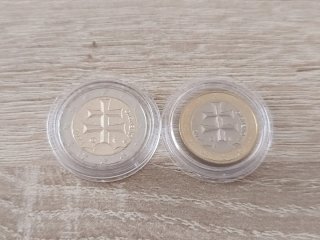 Monete Euro 2€ e 1€ Slovacchia 2024 comuni