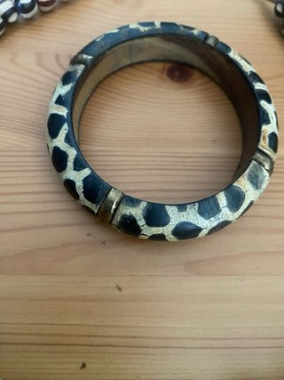 Collar y pulsera artesanal madera étnica