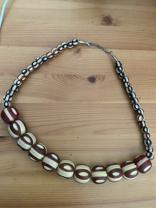 Collar y pulsera artesanal madera étnica