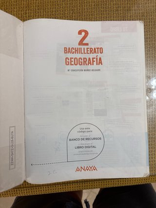 Geografía, 2 Bachillerato