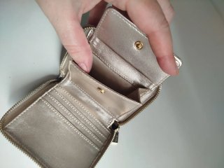 Cartera Guess Beige y Dorada