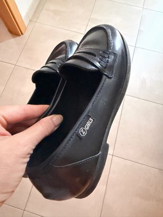 Mocasines colegial de piel azul marino número 34