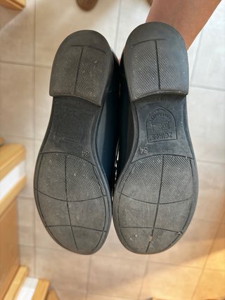 Mocasines colegial de piel azul marino número 34