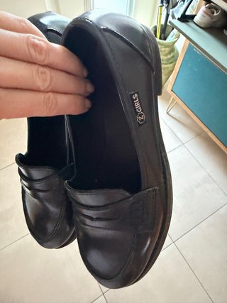 Mocasines colegial de piel azul marino número 34