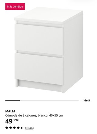 Mesita de noche Ikea blanca