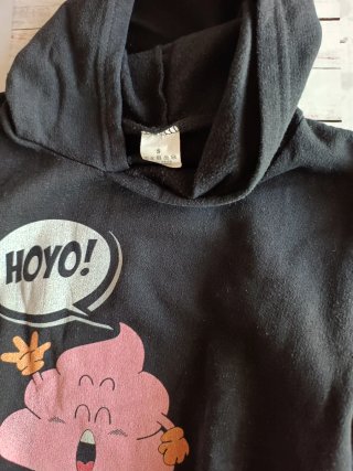 Sudadera Con Capucha HOYO! Caca Sonriente Negra
