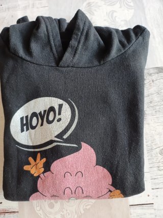Sudadera Con Capucha HOYO! Caca Sonriente Negra