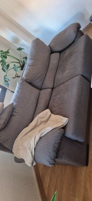 REGALO Sofá de 2 plazas tela gris