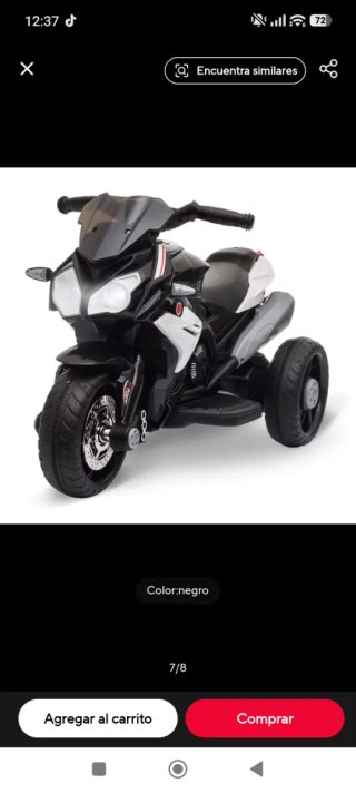 Moto eléctrica infantil negra 2 años