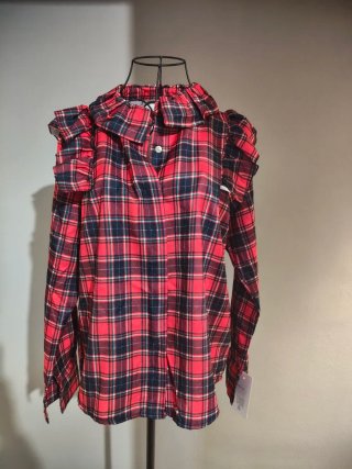 Blusa cuadros roja y negra