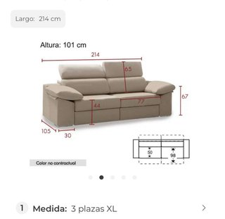 Sofá cama extensible con reposacabezas reclinable