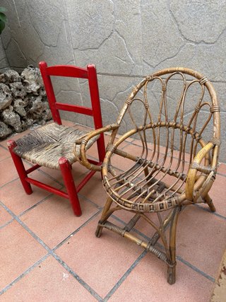 3 sillas para niños antiguas de Madera