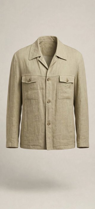 Camisa Beige Lino Hombre