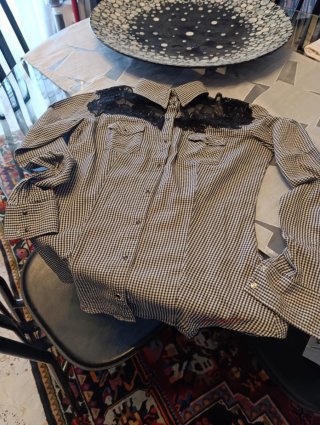 Camicia Guess a quadri con pizzo