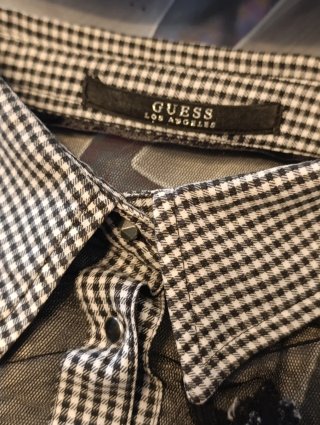 Camicia Guess a quadri con pizzo