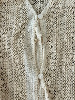 Blusa beige de crochet talla única