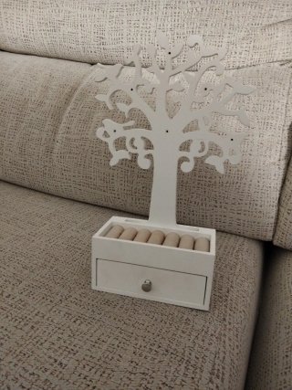 Joyero Árbol Blanco con Cajón