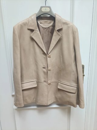 Blazer de piel beige T40