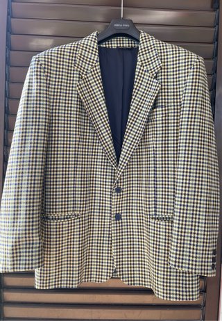 Blazer Pablo Garcia Lana Vergine Beige/Blu XL