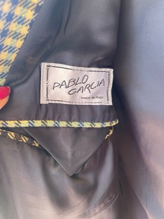 Blazer Pablo Garcia Lana Vergine Beige/Blu XL